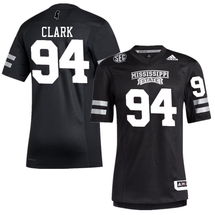 Men #94 Corey Clark Mississippi State Bulldogs College Football Jerseys Stitched-Black